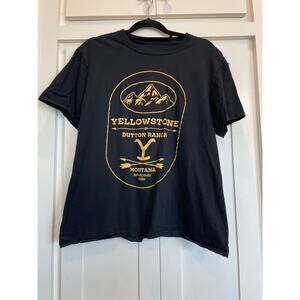 Yellowstone Black tee Paramount Network LG 100% Cotton